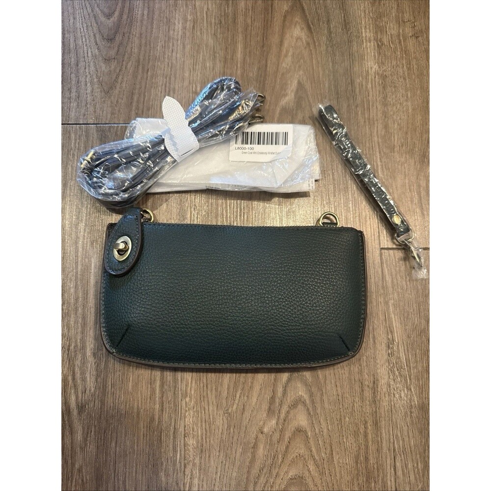 JOY SUSAN Mini 3 in 1 Crossbody Purse, Wallet, Clutch Blue/Green Vegan Leather